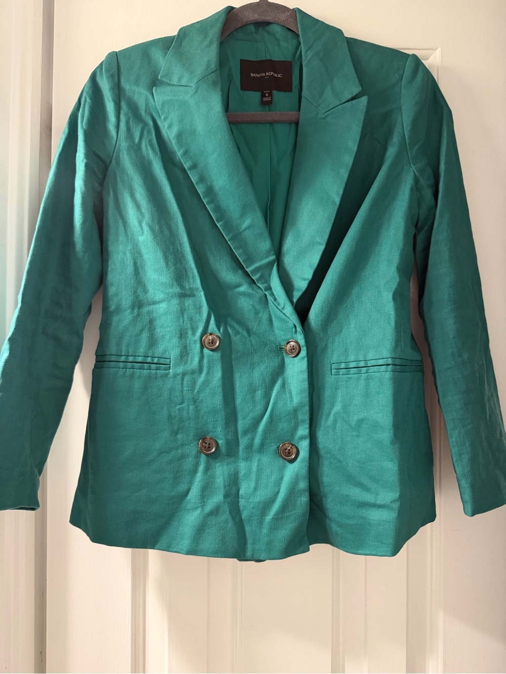 Banana Republic Green Double-Breasted Blazer
